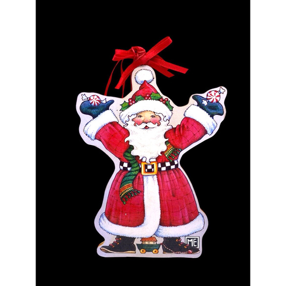 Mary Engelbreit Christmas Ornament Santa Part of Gift Collection Series Wood 5" - Picture 1 of 7